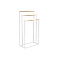 Losstaand handdoekenrek Home ESPRIT Wit Natuurlijk Metaal Bamboe 45 x 22 x 85 cm