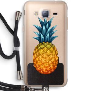 Grote ananas: Samsung Galaxy J3 (2016) Transparant Hoesje met koord
