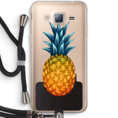 Grote ananas: Samsung Galaxy J3 (2016) Transparant Hoesje met koord