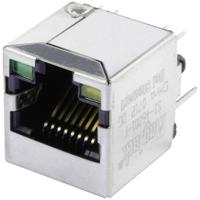 BEL Stewart Connectors SI-46001-F MagJack 10/100Base-TX 4 verticaal transformator met LEDs Bus, inbouw verticaal 10/100Base-TX Aantal polen: 8P8C Vernikkeld, - thumbnail