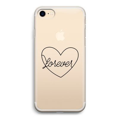 Forever heart black: iPhone 7 Transparant Hoesje