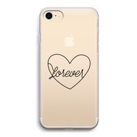 Forever heart black: iPhone 7 Transparant Hoesje