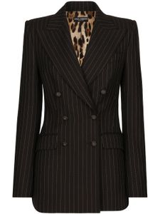 Dolce & Gabbana blazer croisé à rayures - Marron