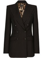 Dolce & Gabbana blazer croisé à rayures - Marron