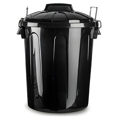 Plasticforte afvalemmer - zwart - 21L - kunststof - H42 cm - met deksel