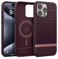 iPhone 15 Pro Max Caseology Parallax Mag Hybrid Case - Burgundy - thumbnail