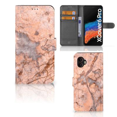 Samsung Galaxy Xcover 6 Pro | Bookcase | Marmer Oranje
