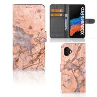 Samsung Galaxy Xcover 6 Pro | Bookcase | Marmer Oranje