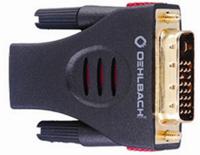 Oehlbach 9070 DVI / HDMI Adapter [1x DVI-stekker 18+1-polig - 1x HDMI-bus] Zwart Vergulde steekcontacten