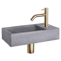 Differnz Force fonteinset beton donkergrijs - kraan gebogen - 40 x 22 x 8 cm - mat goud