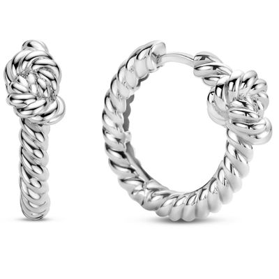 TI SENTO-Milano 7897ST Oorringen Gevlochten Knoop zilver 3 x 22 mm