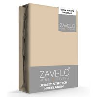 Zavelo® Jersey Hoeslaken Zand-Lits-jumeaux (190x220 cm) - thumbnail