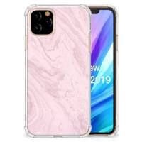 Apple iPhone 11 Pro Anti-Shock Hoesje Marble Pink - Origineel Cadeau Vriendin