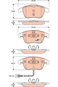 Remblokkenset, schijfrem TRW, u.a. fÃ¼r Seat, VW, Audi