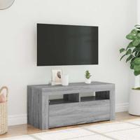 Tv-meubel met LED-verlichting 90x35x40 cm grijs sonoma eiken