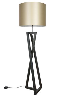 Ztahl design vloerlamp Calitri zwart rvs - incl. kap Monaco powder