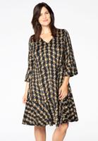Yoek Jurk met ruches BLACK CAMEL | Zwart | Maat 38/40