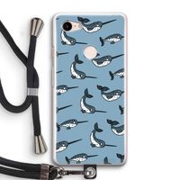 Narwhal: Pixel 3 Transparant Hoesje met koord