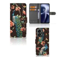 OnePlus Nord 2T | Telefoonhoesje | Met pasjeshouder | Pauw met Bloemen