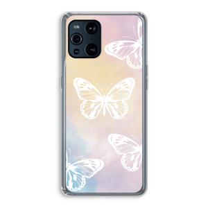 White butterfly: Oppo Find X3 Transparant Hoesje