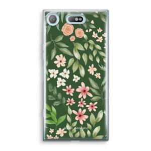 Botanical green sweet flower heaven: Sony Xperia XZ1 Compact Transparant Hoesje