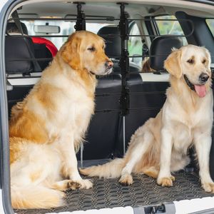 PawHut hondenrek auto, verstelbaar hondenrek voor honden, scheidingswand