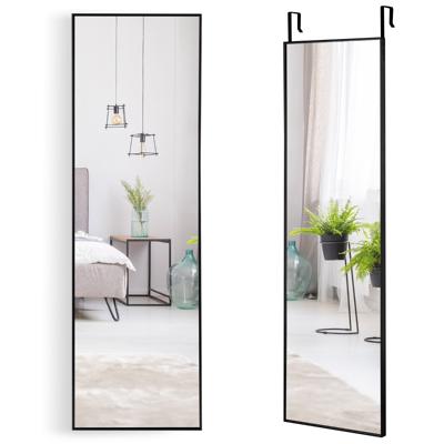 120 x 37 cm Over de Deur Spiegel Passpiegel met Aluminiumlegering Frame Hangen aan Muur/Deur Zwart