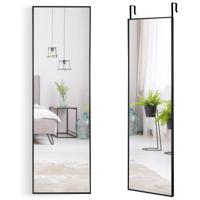 120 x 37 cm Over de Deur Spiegel Passpiegel met Aluminiumlegering Frame Hangen aan Muur/Deur Zwart