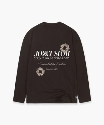 Jorcustom Flowers Longsleeve T-Shirt Heren Bruin - Maat S - Kleur: Bruin | Soccerfanshop