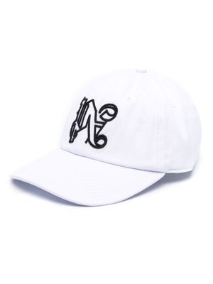 Palm Angels casquette à monogramme brodé - Blanc