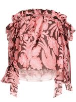 Biyan blouse volantée à fleurs - Rose