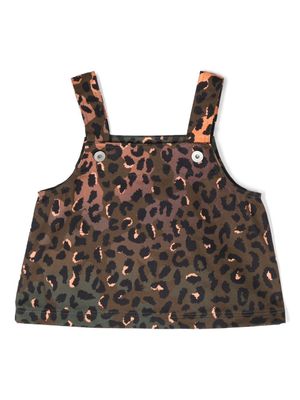 Marcelo Burlon County Of Milan Kids haut imprimé à design sans manches - Marron