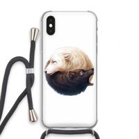 Yin Yang Wolves: iPhone X Transparant Hoesje met koord