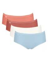 4-pack dames Basic Midi slips - Multicolor - Katoenen heup slip - onderbroeken
