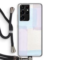 Square pastel: Samsung Galaxy S21 Ultra Transparant Hoesje met koord