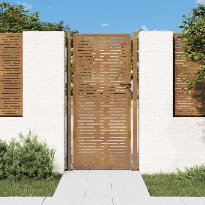 VidaXL Poort 105x180 cm vierkant cortenstaal