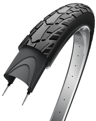 Edge Buitenband performance protect 26 x 1.75" / 47-559 - zwart met reflectie