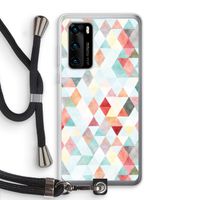 Gekleurde driehoekjes pastel: Huawei P40 Transparant Hoesje met koord
