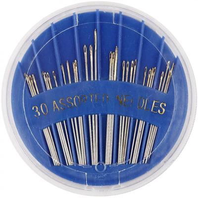 Naaispelden - 30x - L 35-45 mm - In rond opbergdoosje - Hobby naald en draad