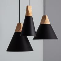 Hanglamp set modern 'Dust' zwart hout modern E27 fitting modern 500mm