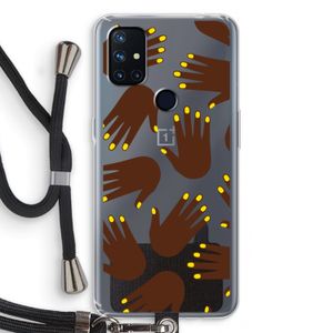 Hands dark: OnePlus Nord N10 5G Transparant Hoesje met koord