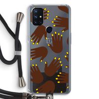 Hands dark: OnePlus Nord N10 5G Transparant Hoesje met koord