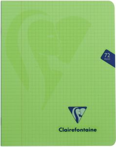 Clairefontaine schrift mimesys voor ft A5, 72 bladzijden, kaft in PP, geruit 5 mm, geassorteerde kleuren