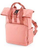 Atlantis BG118S Recycled Mini Twin Handle Roll-Top Backpack - Blush-Pink - 23 x 32 x 11 cm