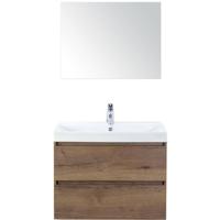Maxx XL Badmeubelset 80 cm - Tabacco - Wastafel Just 1 Kraangat met Spiegel