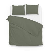 Dekbedovertrek Katoen Satijn Satinado Army Green Effen 240x200 Cm Zo!Home - Dekbed-Discounter.nl