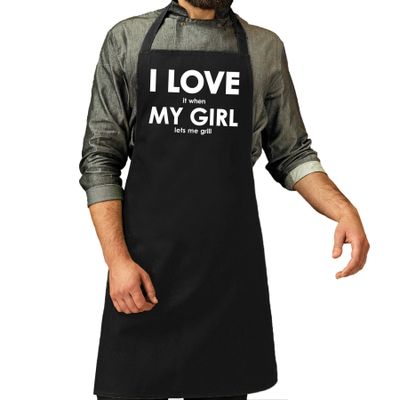 I love it when my girl lets me grill cadeau katoenen schort zwart heren I love it when my girl lets me grill cadeau katoenen schort zwart heren