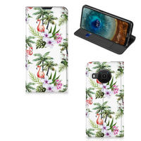 Nokia X20 | X10 Hoesje maken Flamingo Palms - thumbnail