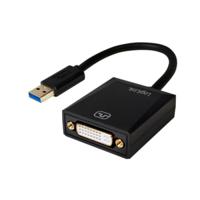 LogiLink UA0232 USB / DVI Adapter [1x USB 3.2 Gen 1 stekker A (USB 3.0) - 1x DVI-bus 24+5-polig] Zwart 10.00 cm - thumbnail