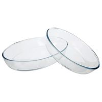 Ovenschaal set 2x stuks ovaal - Transparant - Glas - 26 en 35 cm